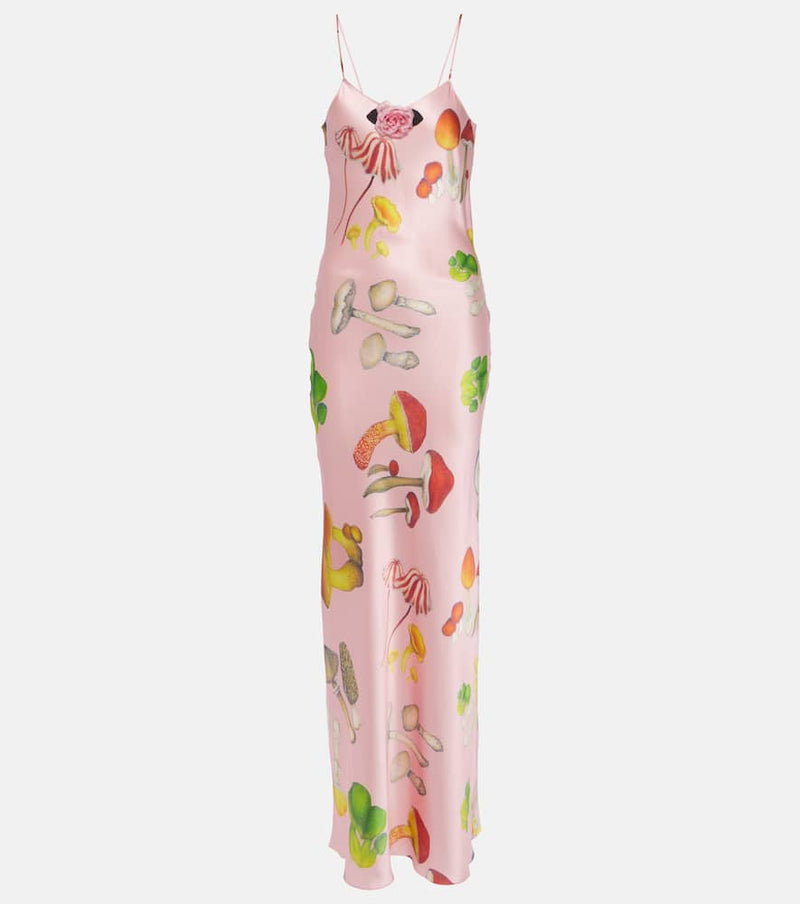 Rodarte Halterneck printed silk gown