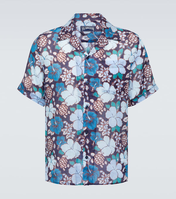 Vilebrequin Charli floral ramie bowling shirt