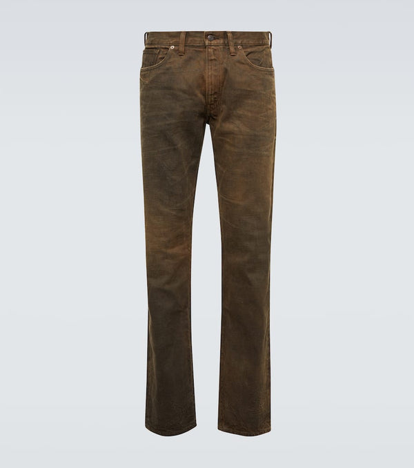 RRL Patched slim jeans