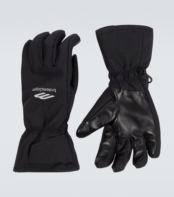 Balenciaga 3B Sports Icon leather-trimmed ski gloves