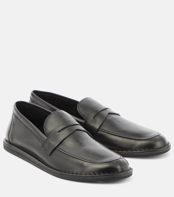 The Row Cary leather loafers