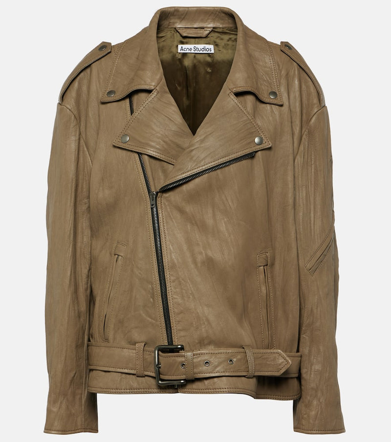 Acne Studios Linor oversized belted leather jacket