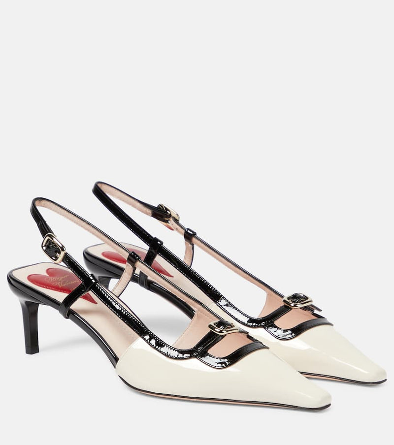 Roger Vivier Viv' Canard patent leather slingback pumps