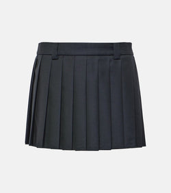 Miu Miu Pleated virgin wool miniskirt