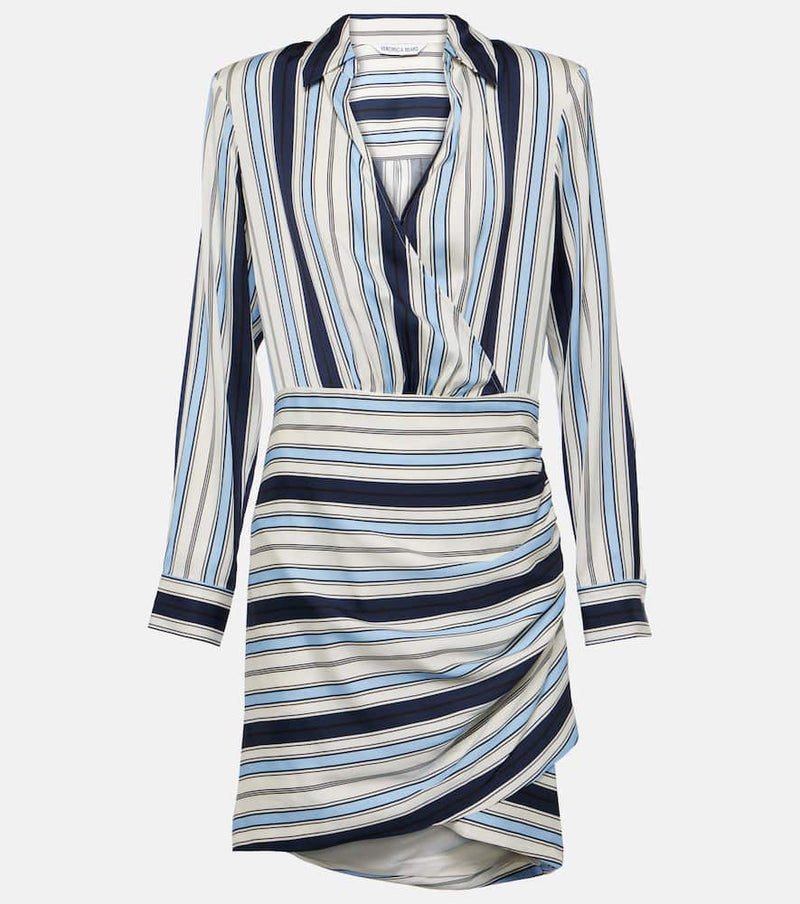 Veronica Beard Kadie striped silk-blend charmeuse mini dress