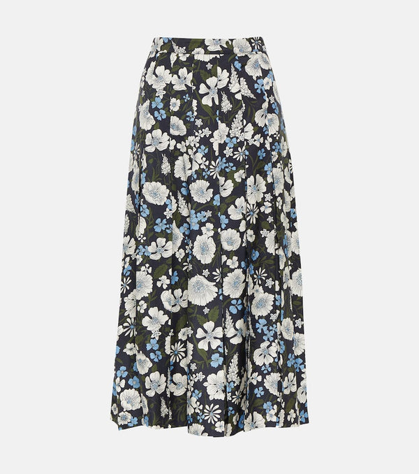 Veronica Beard Norris pleated silk-blend midi skirt