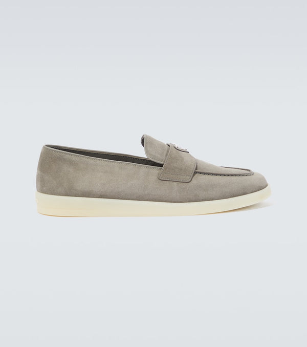 Prada Logo suede loafers