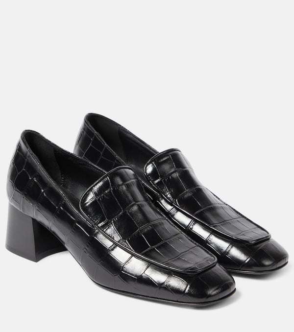 Toteme The Block Heel croc-effect loafer pumps