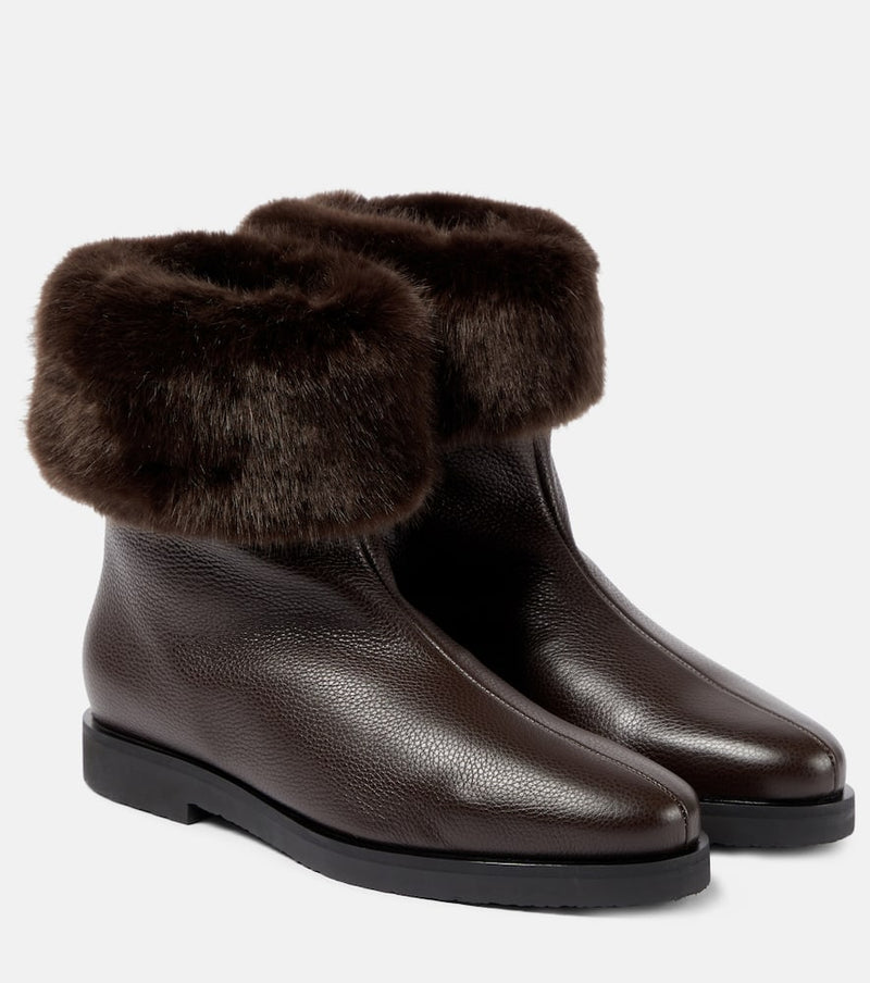 Toteme The Off-Duty faux fur-lined leather boots