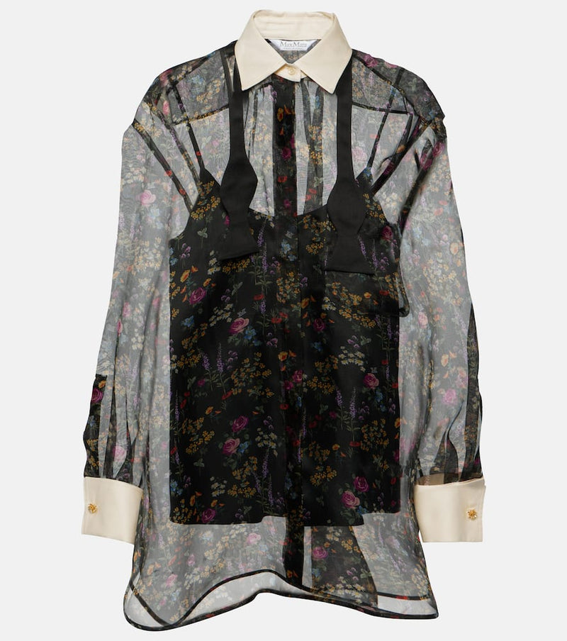 Max Mara Marocco floral organza shirt