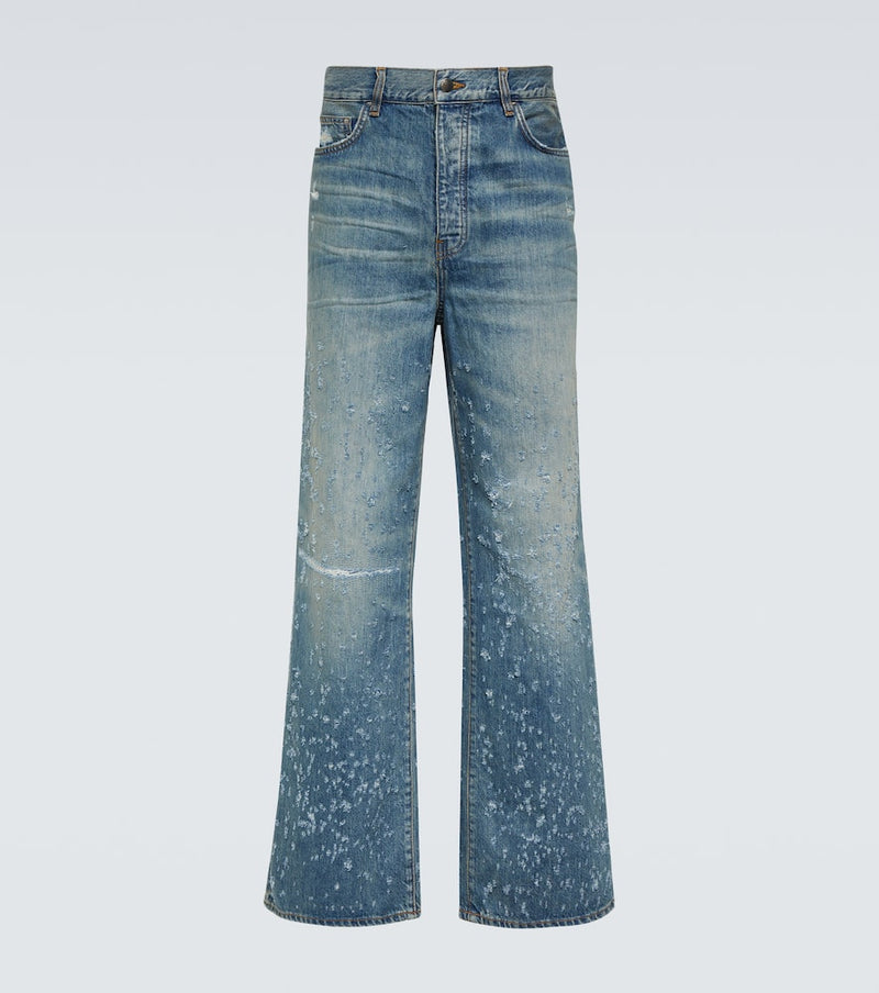 Amiri Shotgun distressed wide-leg jeans