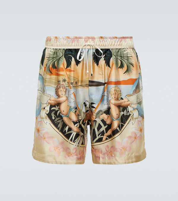 Amiri Printed silk shorts