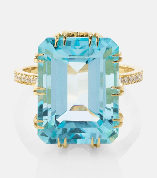 Ileana Makri 18kt gold ring with topaz and diamonds