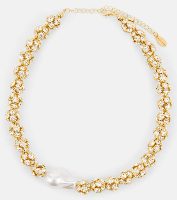 Magda Butrym Faux pearl and crystal-embellished choker