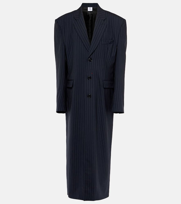 Vetements Oversized pinstriped wool coat