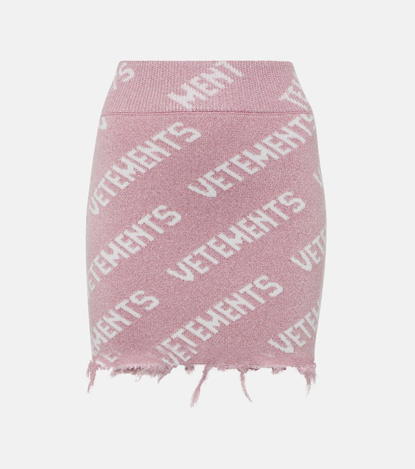 Vetements Monogram wool-blend miniskirt