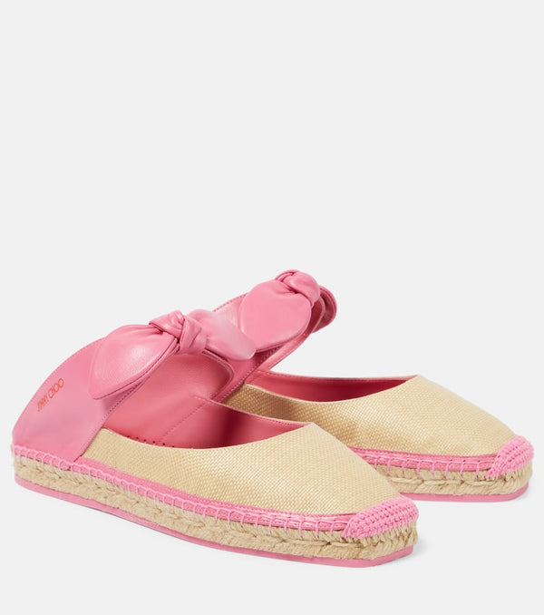 Jimmy Choo Reka leather-trimmed espadrilles