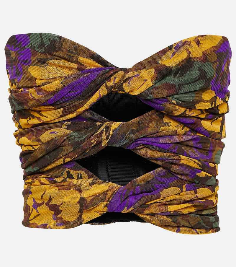 Saint Laurent Floral cutout tube top