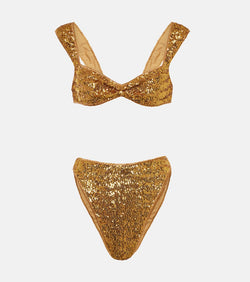 Oséree Paillettes 90s embellished bikini