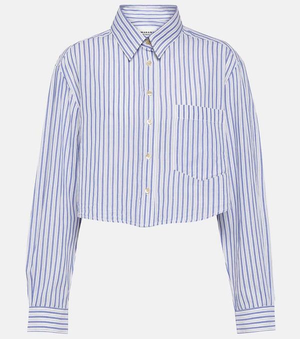 Marant Etoile Eliora striped cropped cotton shirt