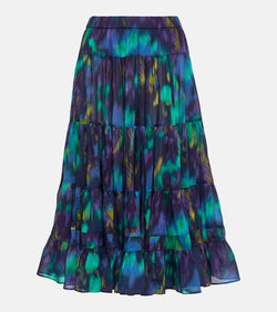 Marant Etoile Elfa printed cotton midi skirt