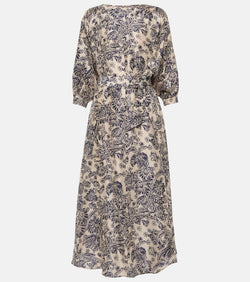 Loro Piana Printed silk midi dress