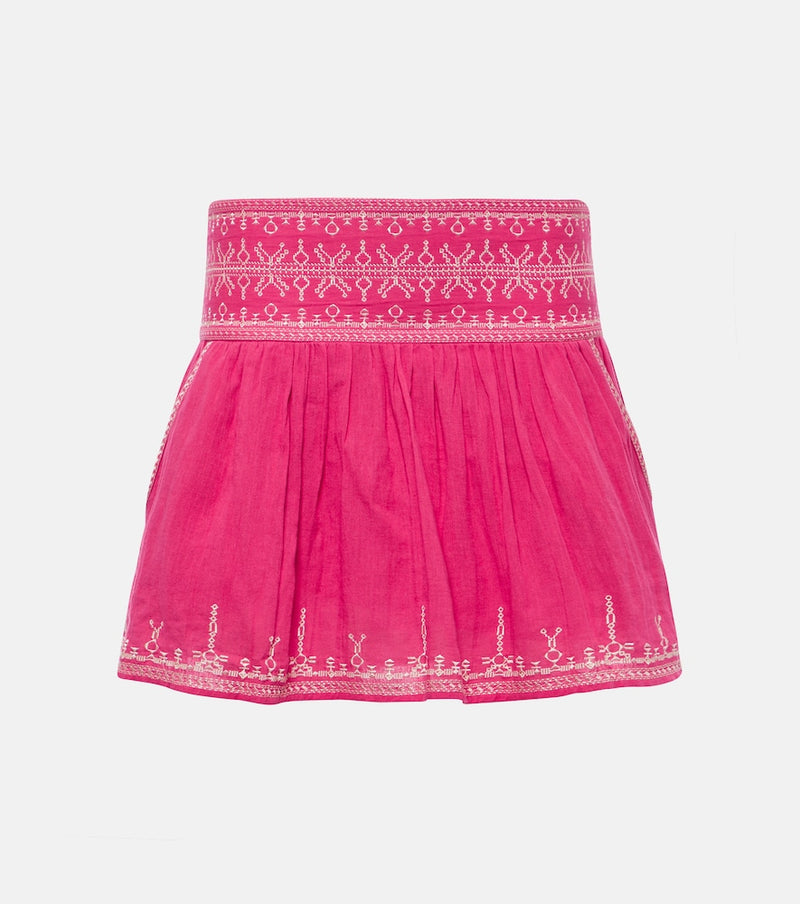 Marant Etoile Picadilia smocked cotton miniskirt