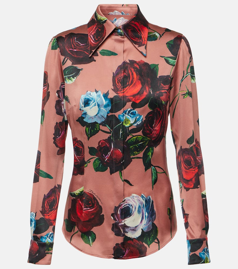 Dolce & Gabbana Floral silk-blend satin shirt