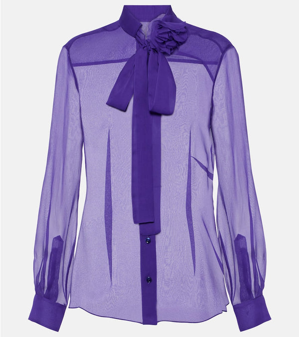 Dolce & Gabbana Tie-neck silk chiffon blouse
