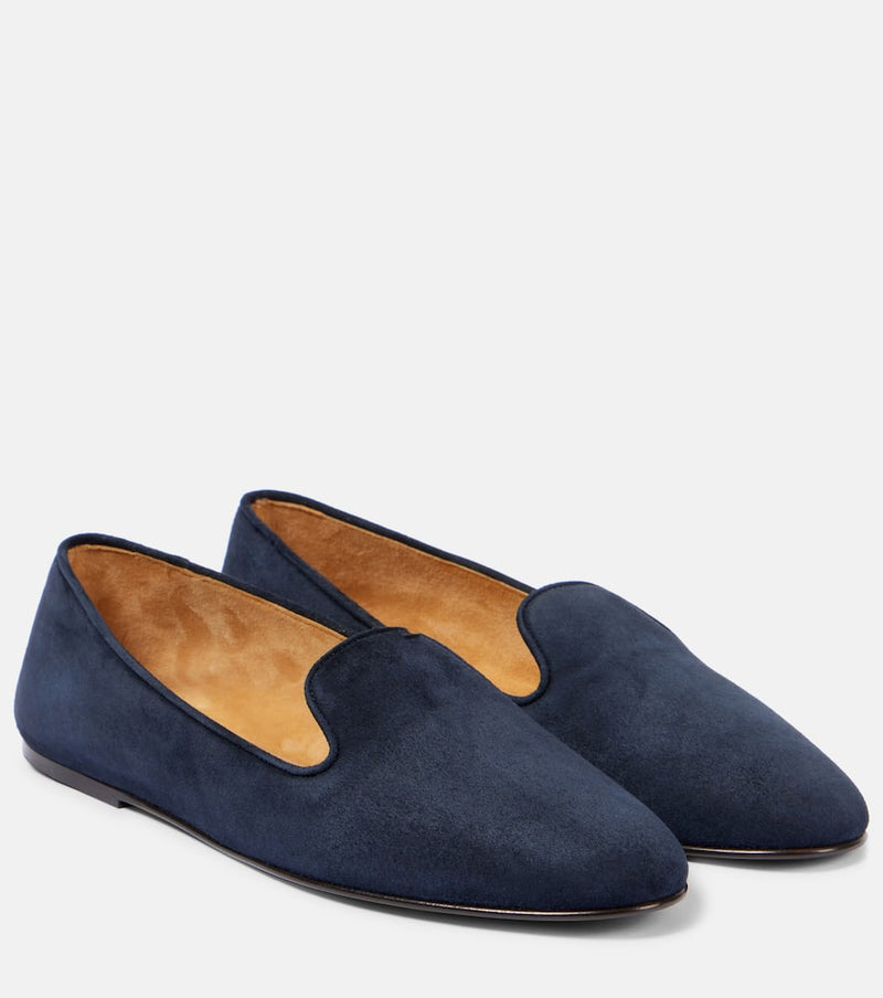 The Row Tippi suede slip-on loafers