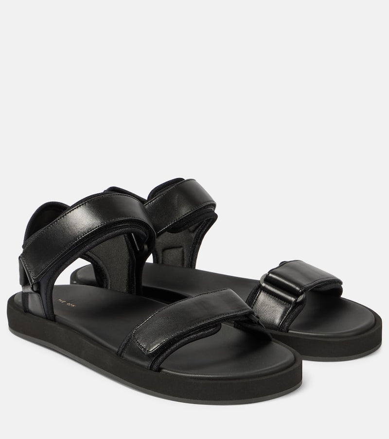 The Row Hook-And-Loop leather sandals