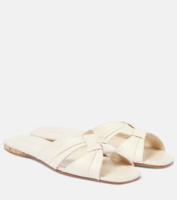 The Row Soft Knot leather slides