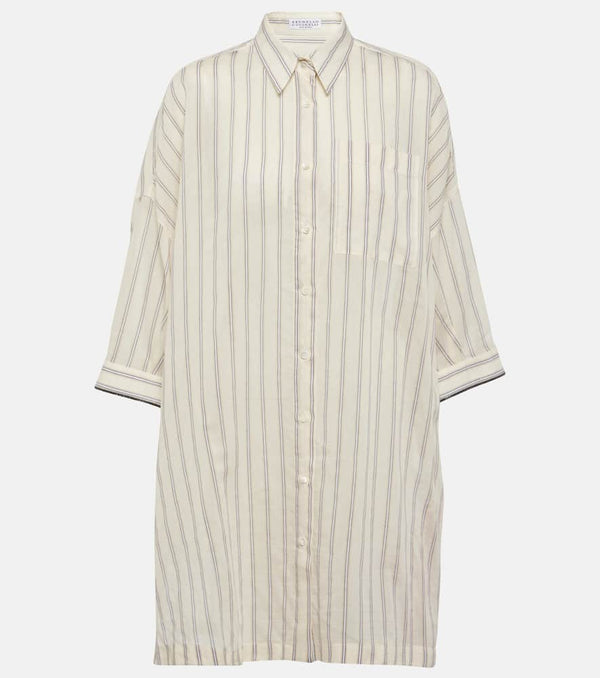 Brunello Cucinelli Striped cotton and silk shirt