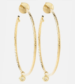 Octavia Elizabeth Nesting Gem Medium 18kt gold hoop earrings with diamonds