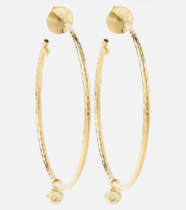 Octavia Elizabeth Nesting Gem Medium 18kt gold hoop earrings with diamonds