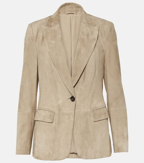 Brunello Cucinelli Embellished suede blazer