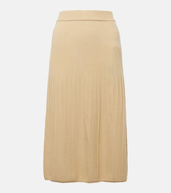 Joseph Ribbed-knit wool midi skirt