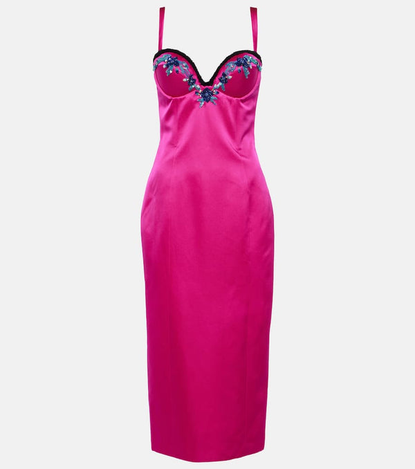 Miss Sohee Embellished satin midi dress