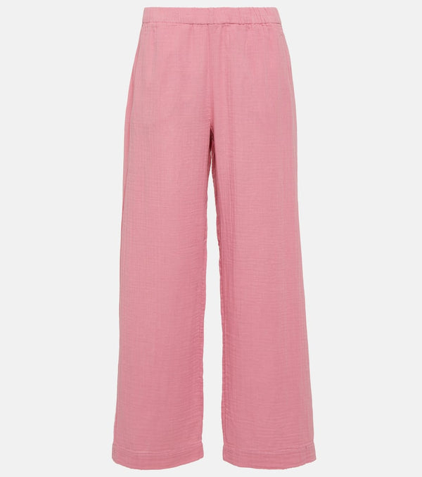 Velvet Jerry cotton gauze wide-leg pants