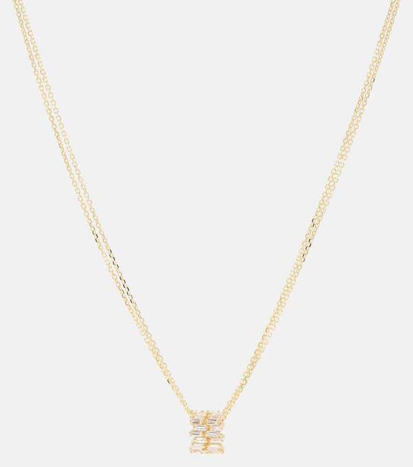 Suzanne Kalan 18kt gold pendant necklace with diamonds