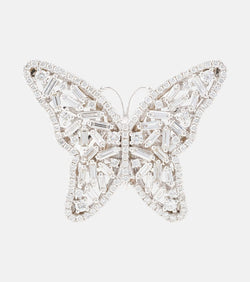 Suzanne Kalan Fireworks Butterfly 18kt white gold ring with diamonds