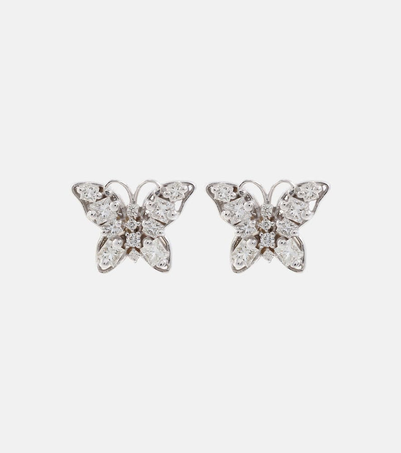 Suzanne Kalan Fireworks Butterfly 18kt gold earrings with diamonds