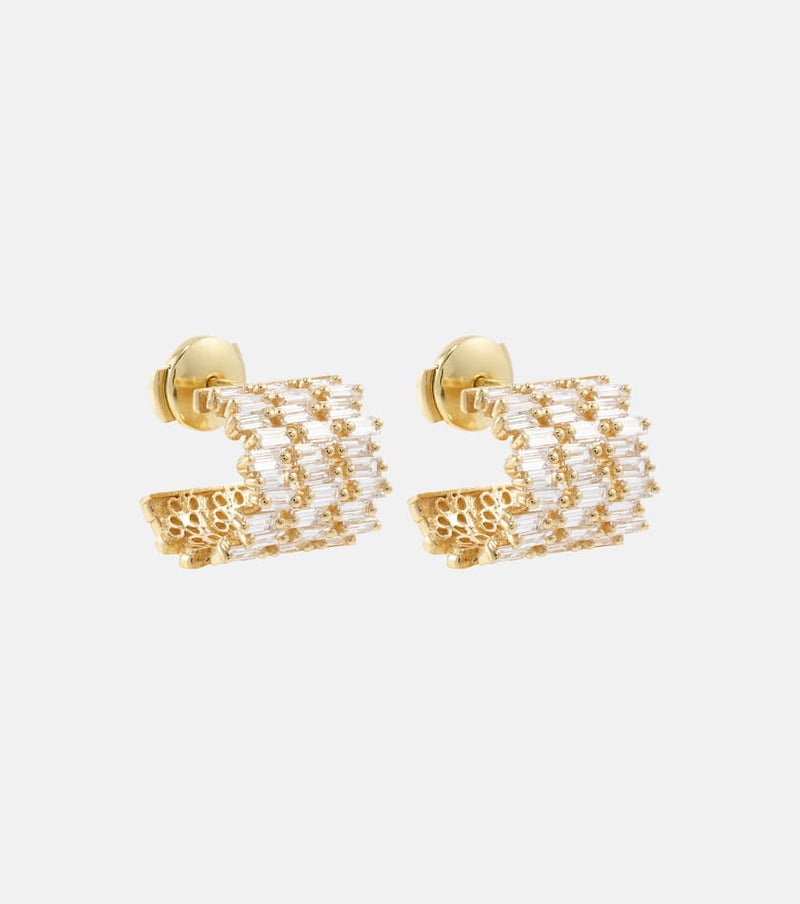 Suzanne Kalan 18kt gold earrings with diamonds