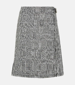 Burberry Houndstooth high-rise wrap skirt