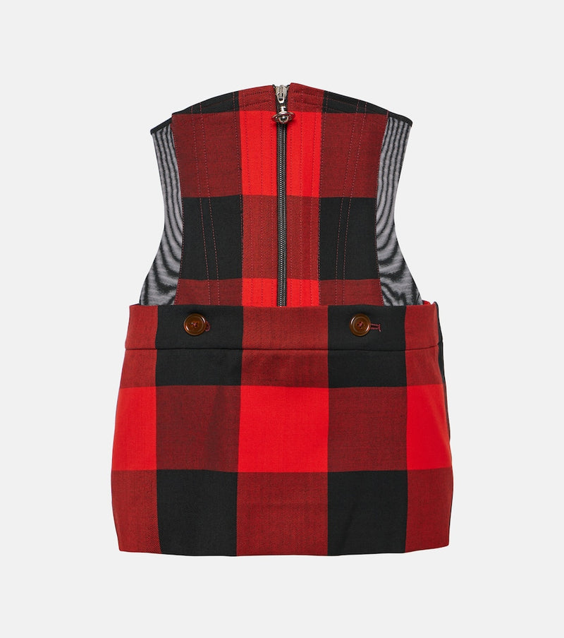 Vivienne Westwood Foam checked virgin wool miniskirt