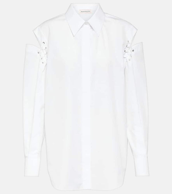 Alexander McQueen Cutout cotton poplin shirt