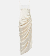 Jacquemus La Saudade Brodee satin slip dress