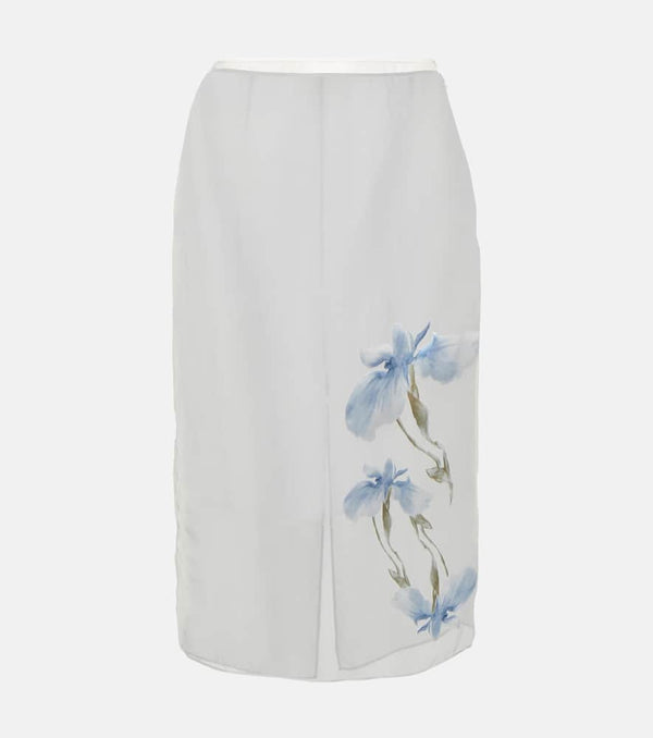 Givenchy Floral dévoré satin midi skirt