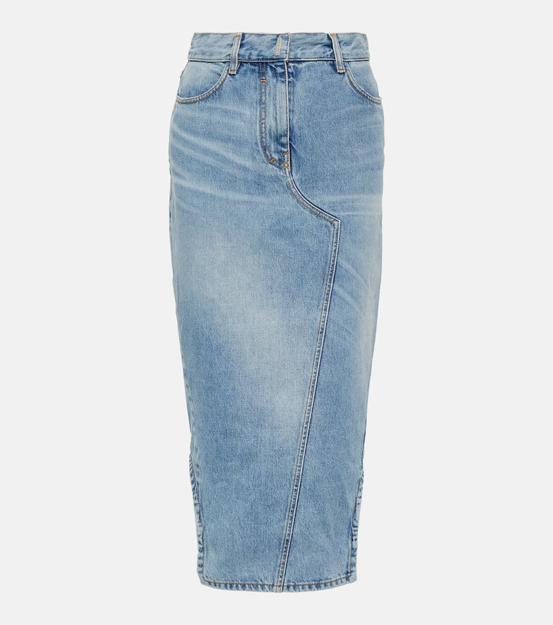 Givenchy Asymmetric denim midi skirt