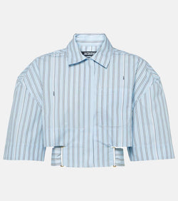 Jacquemus La Chemise Courte Bari striped cotton shirt